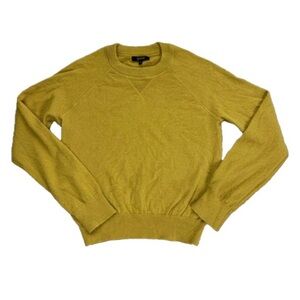 Quince Mongolian Shrunken Cashmere Sweatshirt small spicy mustard yellow